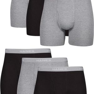 Hanes Men's Boxer Briefs, Soft and Breathable Cotton Underwear with ComfortFlex Waistband, Multipack